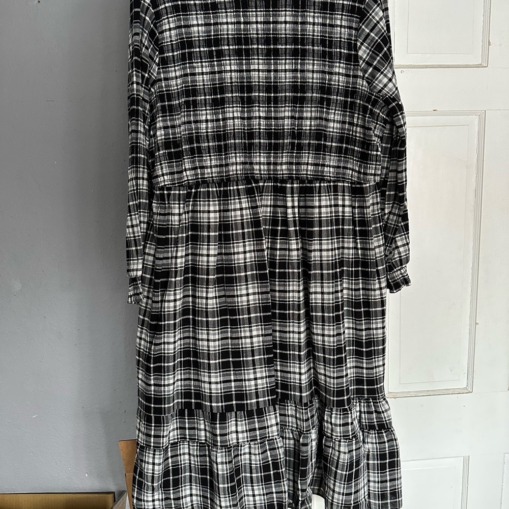 Black and White Plaid Dress